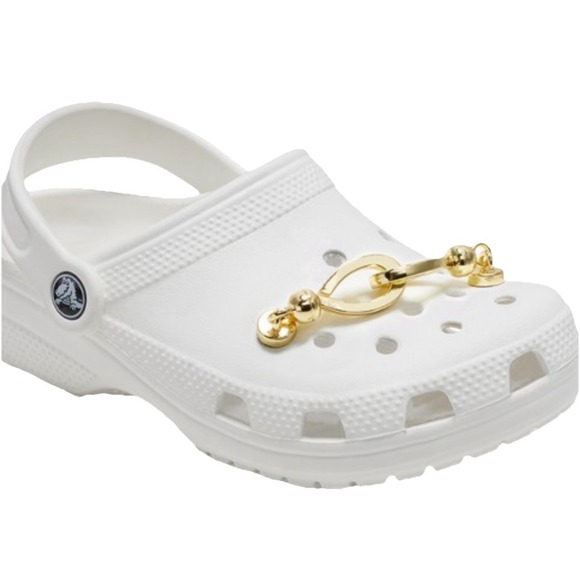 Jibbitz Accessories - Crocs Jibbitz Lock And Key Chains Gold Tone Shoe Charms Set Of 2 NWT Infinity